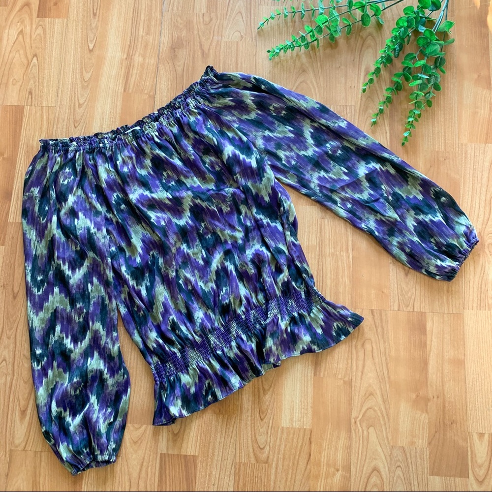 Michael Kors Long Sleeve Purple Blouse